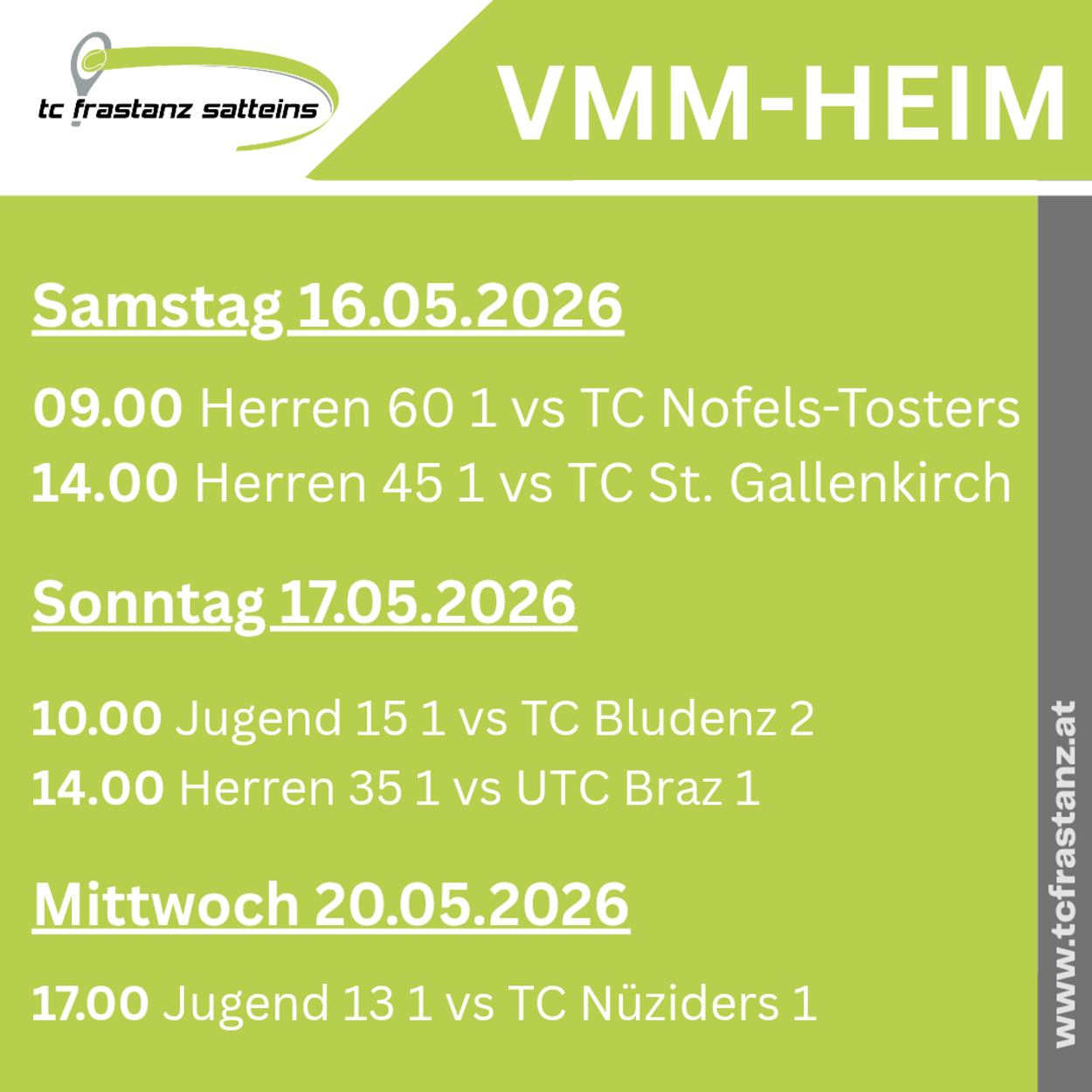 Termine 2. Runde VMM