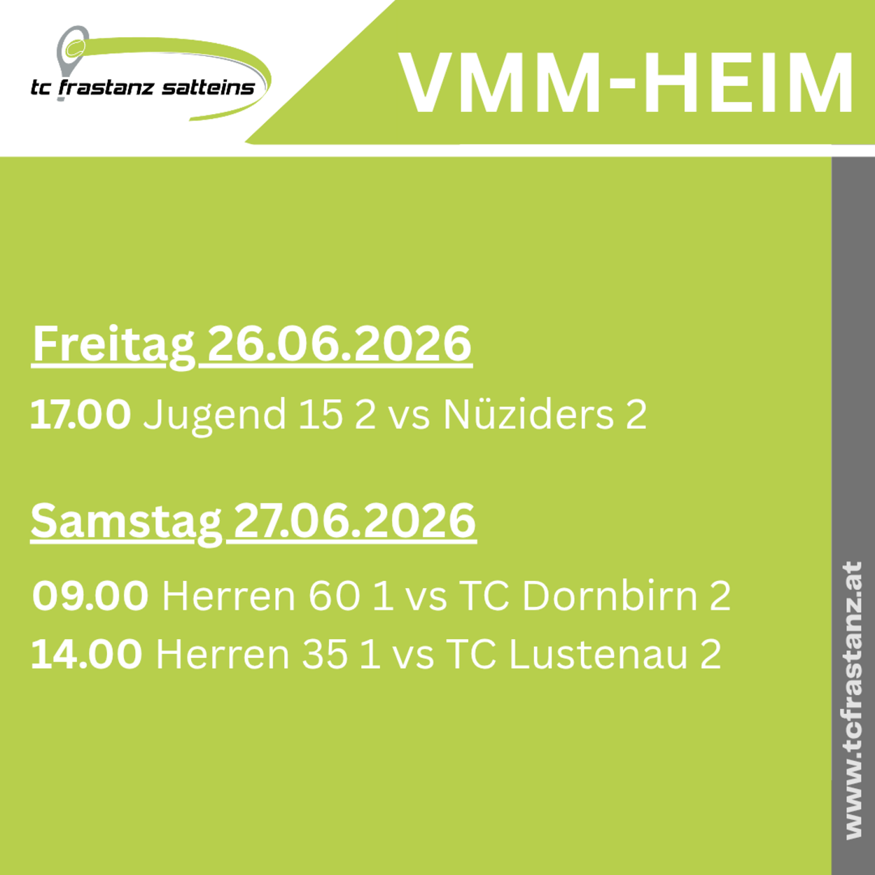 Die Termine der 7. Runde VMM
